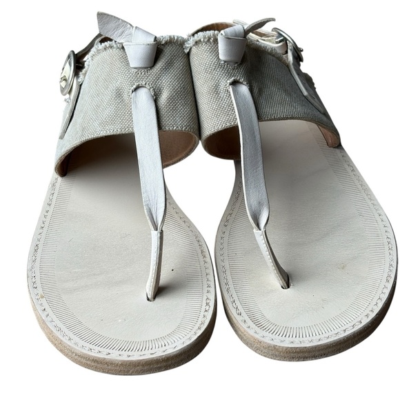 Rag & Bone Claire Thong Canvas Raw-Edge Trim Slingback Sandals Size 38 US 8 - Picture 8 of 9